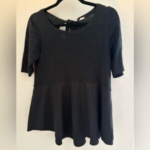 Moth Black Women's Blouse with Tie Back